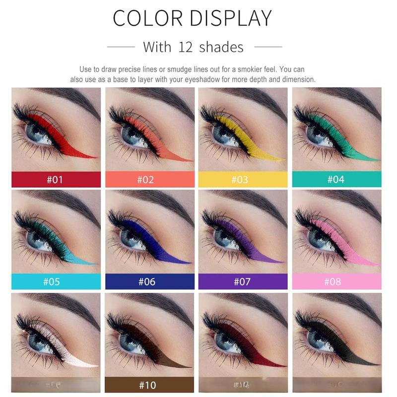 Liquid Eyeliner, Eyeliner Liquid, Long-lasting Colored Eyeliners, White Black Red Brown Green Purple Waterproof High-pigmented Colorful Eyeliners for Eye Makeup,1PC