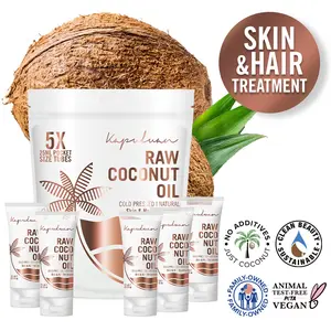 Kapuluan Cold Pressed Extra Virgin Raw Coconut Oil - 25ml Tubes 5 Pack - For Natural Skin and Hair Treatment Haircare Comfort