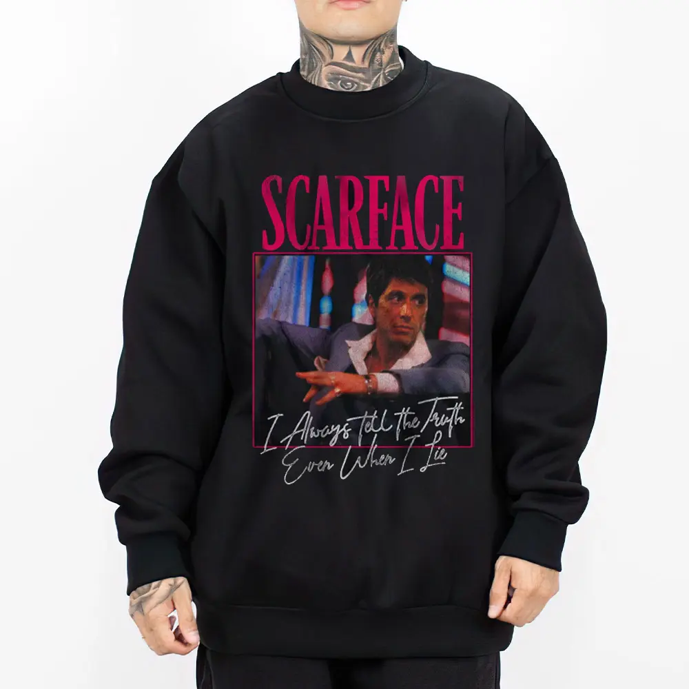 Chicano Clothing, Mexican Clothes, 0ld movie 80,90s Scar, Oversized Graphic Tee Medium Heavy Sweatshirt Hoodie for Men & Women