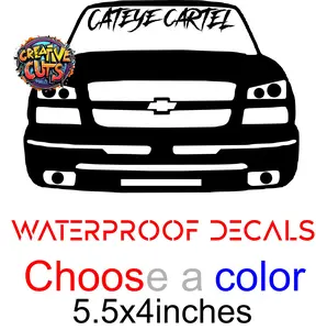 2003-2007 silverado pickup silhouette stickers cateye decals
