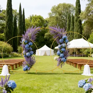Round Backdrop Stand 6/6.6/7.2FT Circle Balloon Arch Frame Circle Backdrop Stand Gold Round Arch for Wedding,Birthday Party,Baby Shower,Anniversary,Event,Ceremony,Decoration