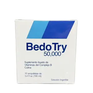 BedoTry Antioxidants 50,000 - Suplemento Líquido de Vitaminas del Complejo B y Colina - 10 Ampollas de 100 ml