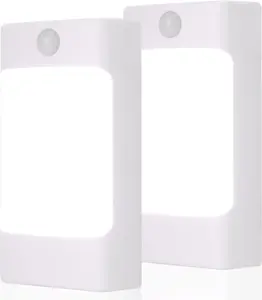 4-in-1 LED Night Light Emerncy Backup Light, Motion nsor, Dusk-to-Dawn nsor, Rechargble Battery Operated 5000K Daylight White, LED Flash Light for Home, Power Failure, Hurricane, 2Pack