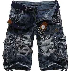 NexusGarbsWorkShortsBreathableFivePantsSummerMen'sCasualShortsFashionCamouflageMulti-pocketZipperLooseCombat（gift）(Raincoats)