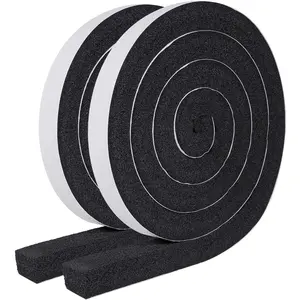 Weather Stripping Door Seal 1 Inch W x 1 Inch T,  Adhesion and High Resilience Air Conditioner  Insulation for Windows, Total Length 13  (6.5ft x 2 Rolls)