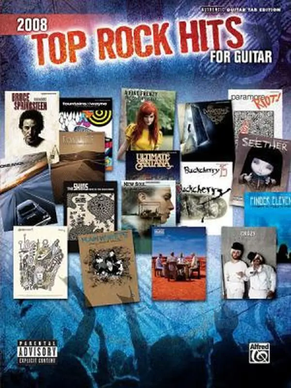 USED-2008 Top Rock Hits for Guitar: Authentic Guitar TAB by Alfred Music (Paperback)