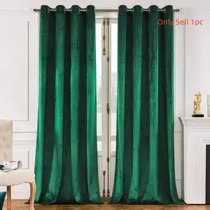 1pc Thick Velvet Blackout Heavy Curtain, Ready Made Drape for Privacy & Light Control, Home Decor Essential for Living Room & Bedroom