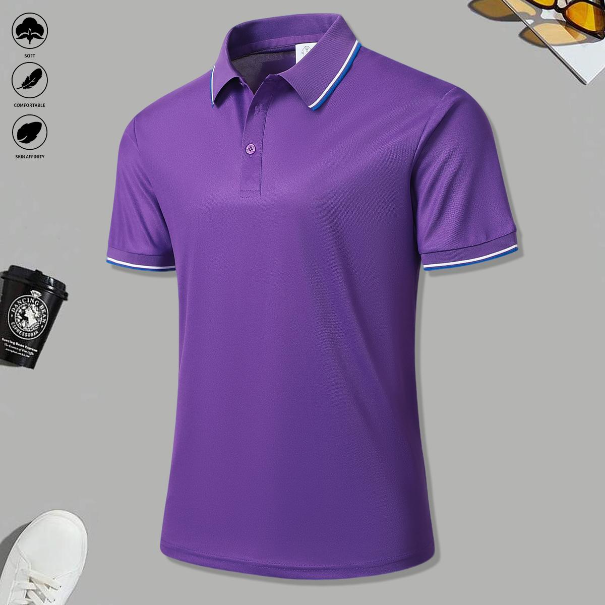 5 Men's Breathable Hygroscopic Work T-Shirts Casual Top Golf Shirt Sports T-Shirts - Suitable for Summer and Spring Wear