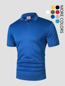 Men's Regular Fit Plain Half Placket Polo Shirt, Casual Short Sleeve Collared Top for Summer, Fashion Men's Clothes for Daily Wear, Tropical, Menswear, Golf Polo Shirt