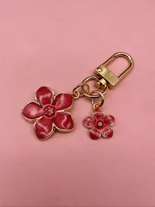 Metal Cherry Blossom Keychain, Lightweight Sakura Design, Cute Keychain, Keychain For Bags, Perfect Gift for Couples, Birthdays, Holidays, Valentine's Day