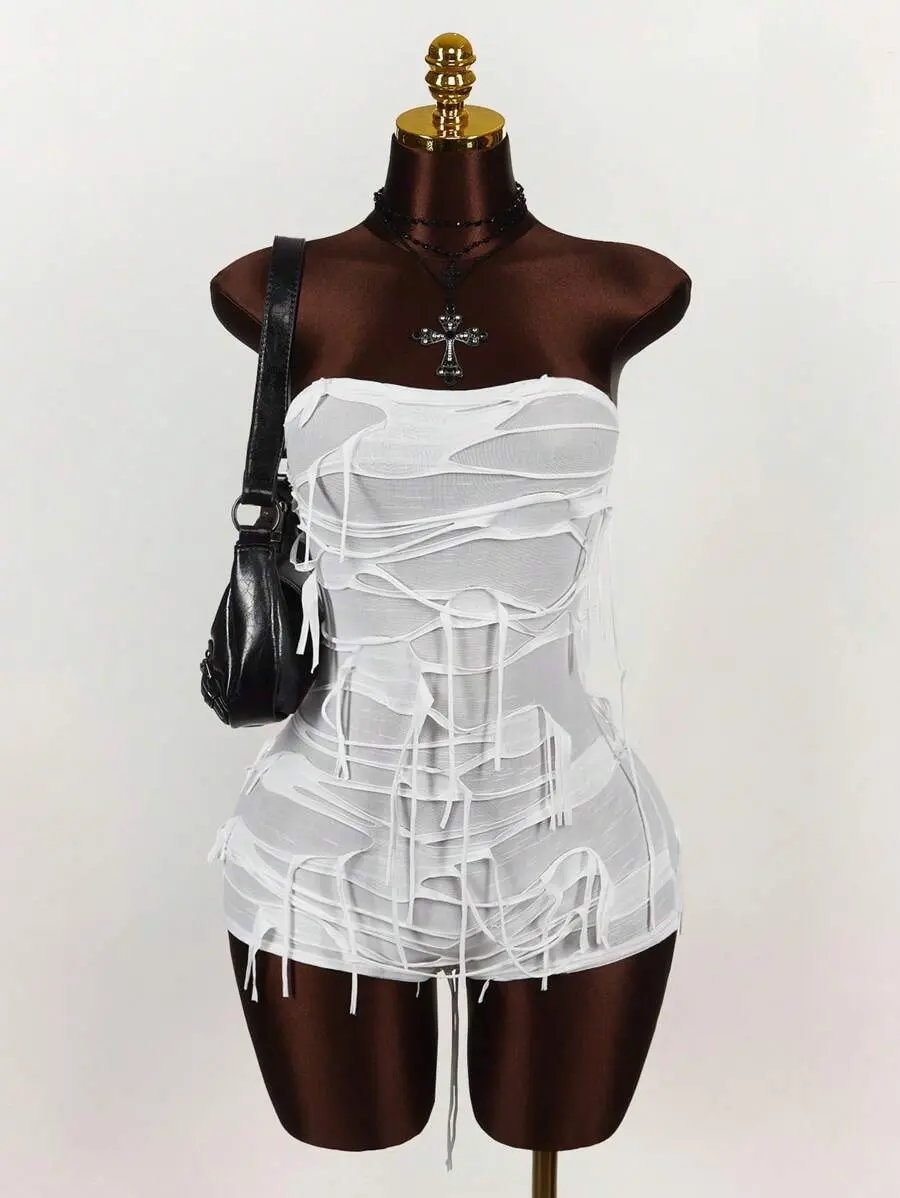 Elorette Silver Skull Print Sleeveless Jumpsuit, Bodycon