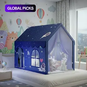 Extra Large Fairy Tale Play Tent House Outdoor Playhouse | Sturdy Iron | Portable Outdoor Castle w/ Windows/Curtains/Bag | Holiday Gift & Decor | No Accessories #GLOBAL PICKS