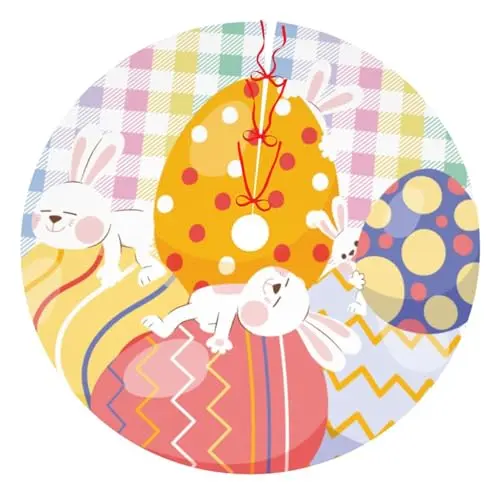 Easter Bunny Eggs Plaid Colorful