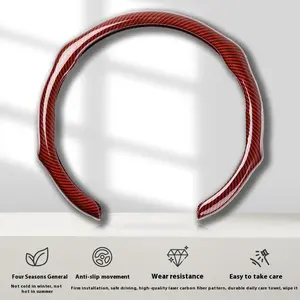 Universal Carbon Fiber Steering Wheel Cover Anti-Slip Breathable Sport Protector for Cars SUV Trucks Lightweight Durable Racing Style