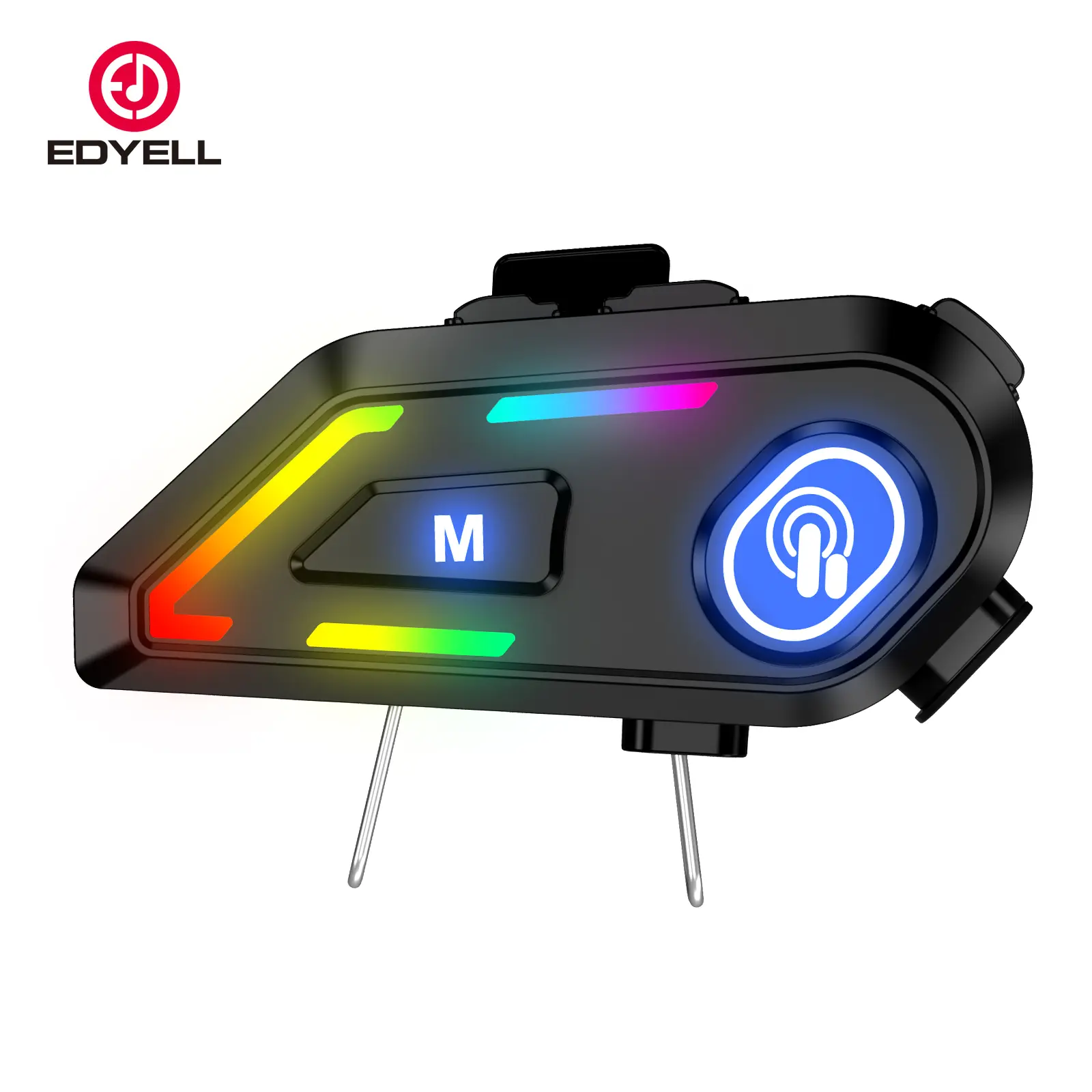 EDYELL Motorcycle & Motorbike Bluetooth Headset, AI Music Compatibility, IPX5 Waterproof, Noise Canceling, 800mAh Battery, Built-In Light Feature