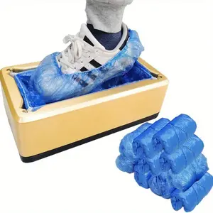Automatic Shoe Cover Dispenser, Complete Set with 100 Disposable Plastic Shoe Covers, Non-Slip Design, Perfect for Home, Shop, Office and Family Events, Avoids Dirty Hands with Automatic Application.