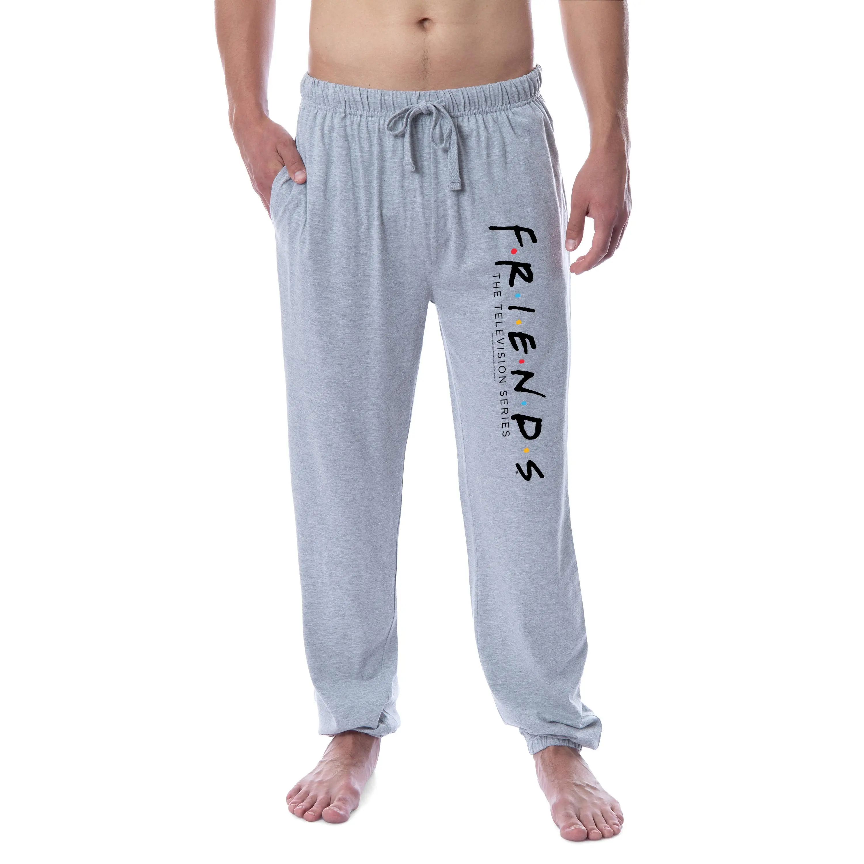 Men's Friends TV Show Logo Sleep Jogger Loungewear Pants, Polyester Fabric Menswear Apparel Nightwear