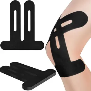 Kinesiology Tape for Knees, 12 Count Knee Tape for Knee Pain Relief Pre Cut, Latex Free Knee Tape, Support Muscles and Joints, Knee Kinesiology Tape Pre Cut, Waterproof and Elastic (Black)