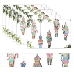 Custom-made seven-piece Christmas table mat set Colorful Nutcracker Christmas Decoration Style Phone Cases Set for Festive Season Cozy Santa Claus Throw Blanket Kids' Crew Socks with Halloween Designs