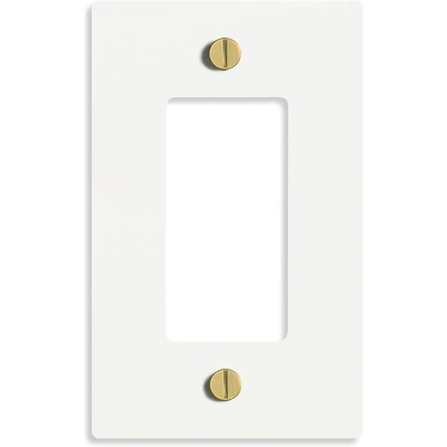Select lighting White with Brass Wall Plate Cover, Electrical Receptacle Outlet Faceplate, GFI/Rocker Decorator Light Switch Cover