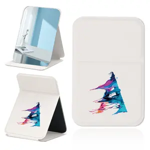 Personalized PU Compact Mirror, Lightweight & Sturdy Design, Ideal for Desktop, Home & Office Use, Customizable Initials Available