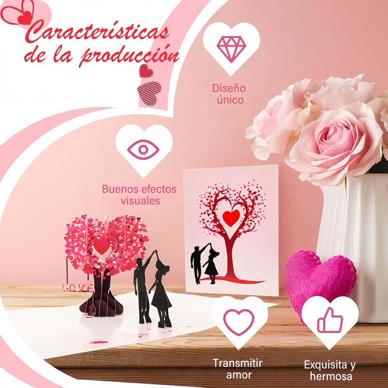 3D Pop Up Anniversary Card with Heart Tree – Romantic Valentine's Day & Wedding Card for Wife, Husband, Couples | Perfect 6x8 Inch Romantic Gift for Anniversaries, Birthdays