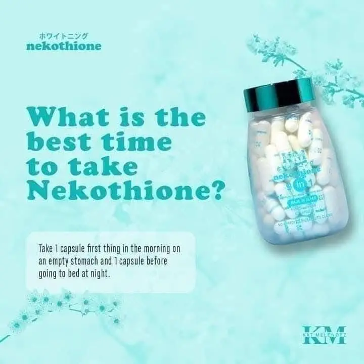 Kat Melendez Nekothione 9 in 1 Glutathione Capsules - 60 Count |  Anti-Aging, Moisture Boost, Collagen Support | Manufactured in Japan
