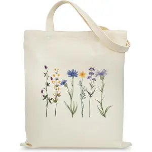 Aesthetic Tote Bag for Women with Inner Pocket, Canvas Cotton Shopping Bag for Girl Sister Daughter Mom Friend Teacher
