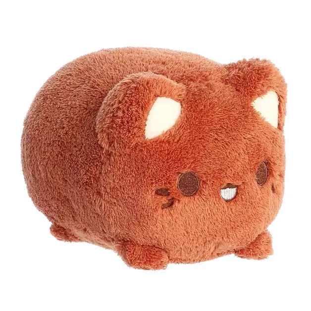 Aurora 7-in Meowchi Tropical Cutie Collectible Plush Toy, Tasty Peach Coconut Design, Soft Fluffy Minky Fabric, Embroidered Eyes