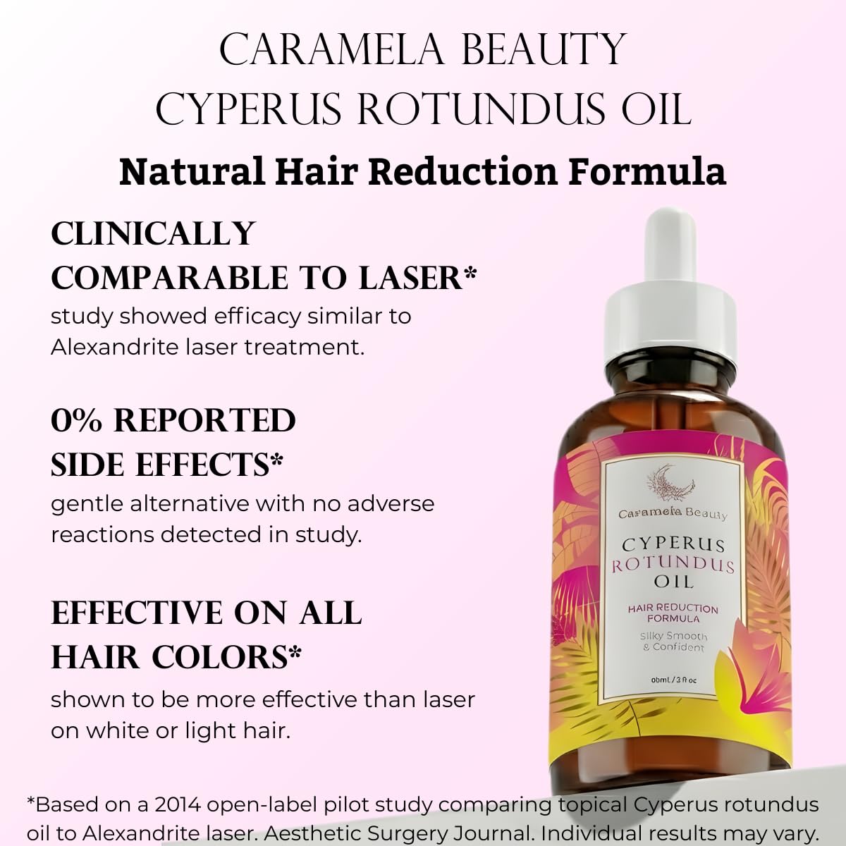 2 Bottles Caramela Beauty Cyperus Rotundus Oil - 60ml Natural Cyperus Rotundus Oil For Hair Removal, Moisturizing & Soothing Cyperus Oil For Reducing Body Hair Growth, Hair Removal Oil Ideal for All Skin Types