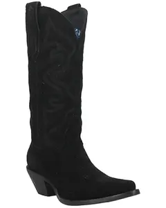Dingo Women's Out West Suede Western Boot Round Toe - Di 920-Black