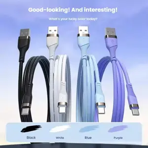 USB-C Fast Charging Cable, 3ft Silver Color Charger Cord Compatible with iPhone 15 Series & Android Devices, Durable Design