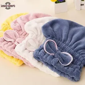 Lune Women's 3PC Microfiber Hair Towel Caps Light Shiny Extremely Soft Ultra Absorbent Fast Drying Turban Wraps for Wet Hair Machine Washable One Size Fits All