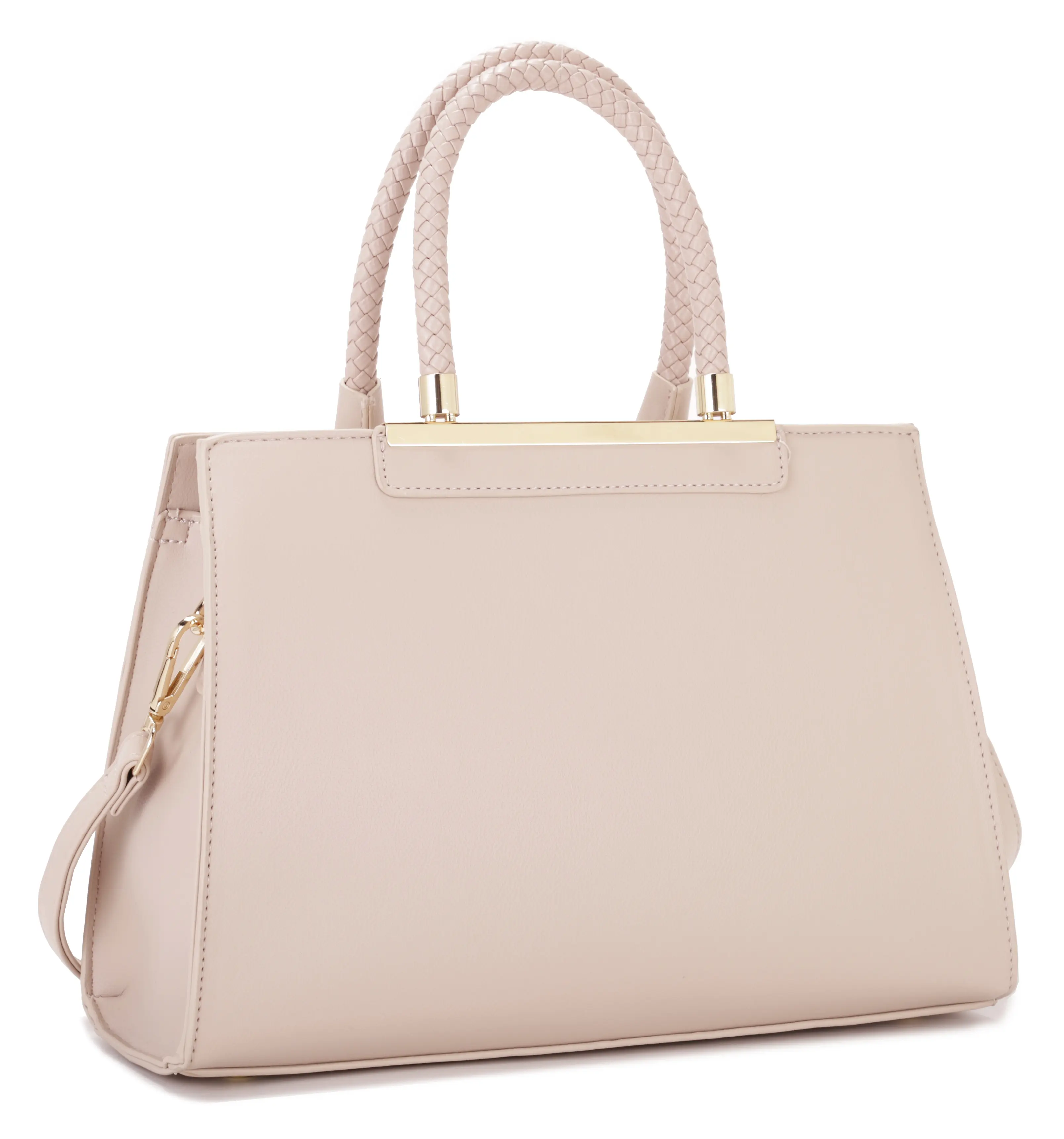 LA TERRE Metal Frame Structured Satchel Bag - Women's Convertible Top Handle Bag T3807