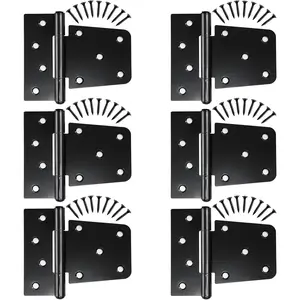 Heavy Duty 3.5 Inch Black Iron Gate Hinges 6 Pack with Included Screws for Wood Shed Barn Door Fence Gate Swing Door