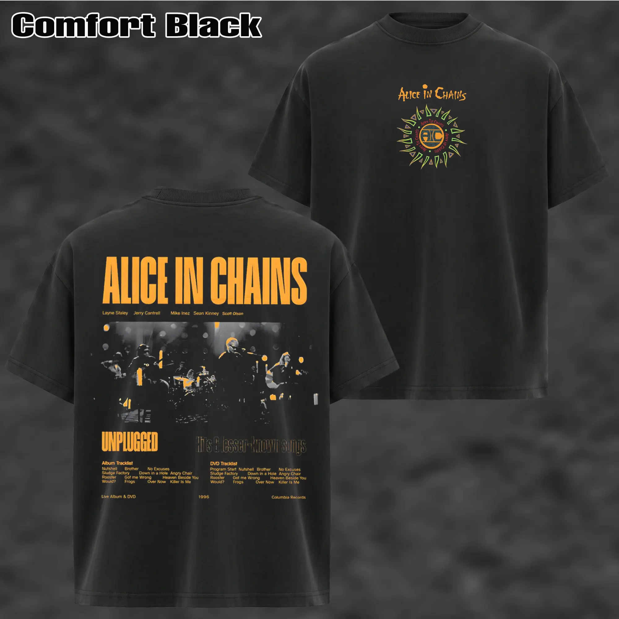 Vintage Alice in Chainsal bum Alice In Chains Unplugged T-shirt , Alice in Chains T-shirt & Hoodie , Rock Music Lover T-Shirt , Vintage Band Shirts  Fabric Fit Top , Top Men's and Women's Clothing