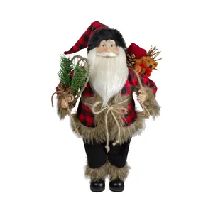 Northlight 18" Standing Santa Figure with Snowhoes and Bear