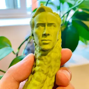 Hilarious Picolas Cage Ornament - 3D Printed in HD with Best Pale Cucumber Meat Color - Home Decor Statue & Figurine