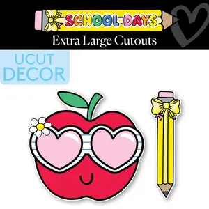 Apple and Pencil Extra Large Cutout | School Days