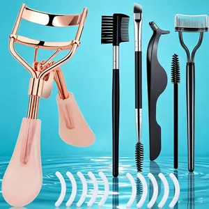 Perfect Eyelash Curler and Brow Comb Set, Dual-Head Brow Brush, False Lash Extender Tweezers, Quick Volume Lashes, Holiday Gift