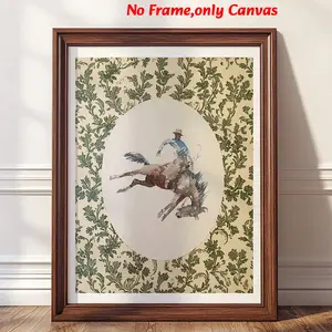 1 pc, wall art, artwork, vintage poster, cool cowboy art print, Nancy Meyers aesthetic country farmhouse canvas painting, living room aesthetic, bedroom decor, apartment decor, housewarming gift, unframed, Western Wall Art, Canvas Prints