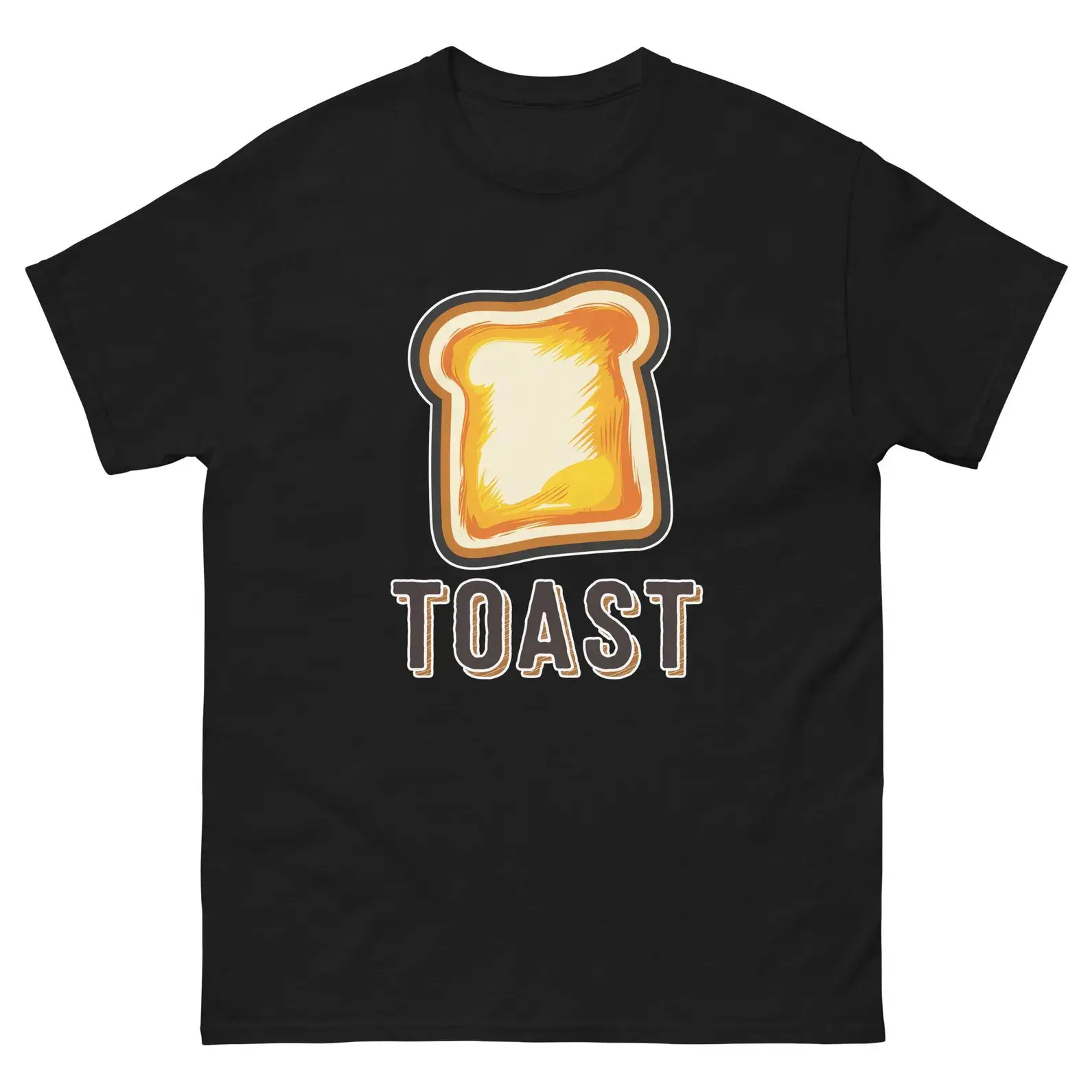Casual Toast Graphic T-Shirt, Unisex Breathable Cotton Short Sleeve Basic Top, Funny Foodie Gift for Breakfast Fans