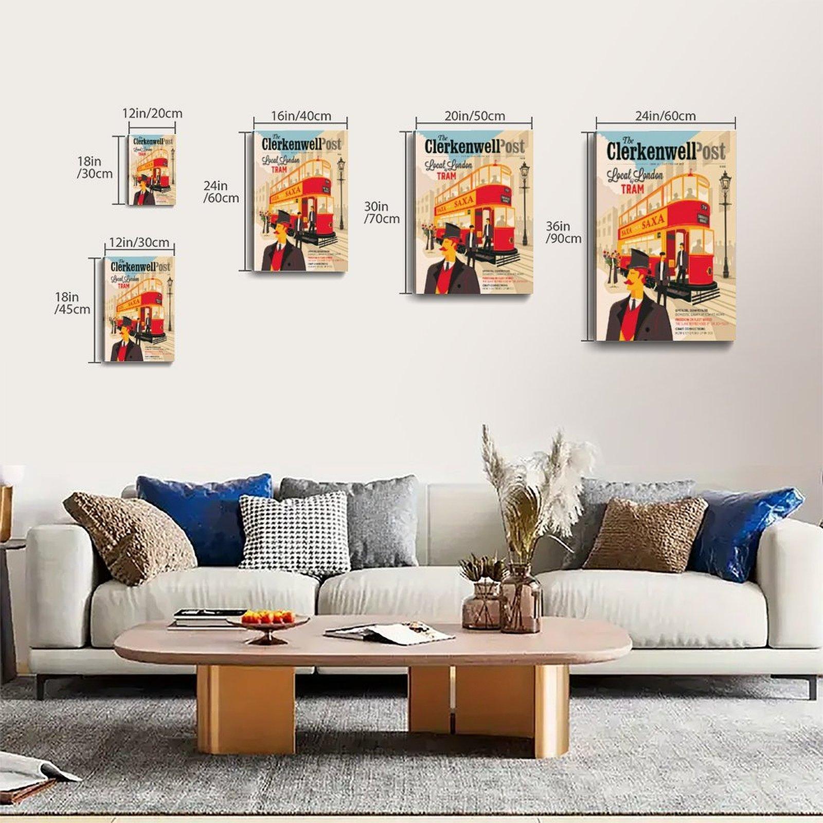 Vintage Poster Clerkenwell Post Poster Decorative Painting Canvas Wall Art Picture Print Modern Family Bedroom Decor