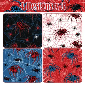Spider-Themed Dark Pattern Packaging Paper 12 Sheets for Birthday Parties Christmas Gifts and Flower Packaging Perfect for Special Occasions Unisex