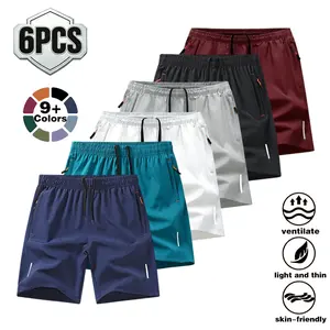 Summer new men's ice silk five quarter pants casual versatile breathable shorts lightweight quick drying sports pants home pants