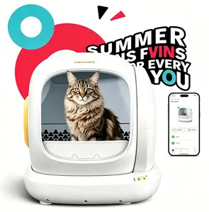 Meowant SC02 75L Large Automatic Litter Box - Self-Cleaning Litter Boxes, APP Control, Pee Guard, Odor Removal, Anti-Pinch Design, Easy Installation for Multiple Cats (Ideal for Pet Lovers)