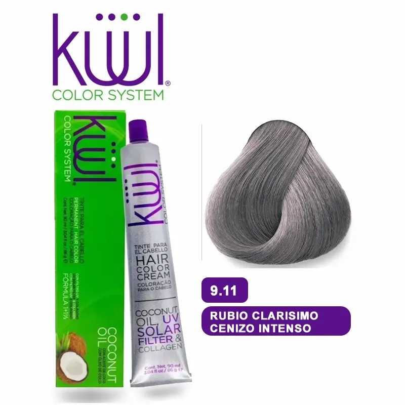 Permanent Hair Color Cream 9.11 with Coconut Oil, UV Filter & Collagen – Professional Hair Dye for Long-Lasting Color, Shine & Gray Coverage