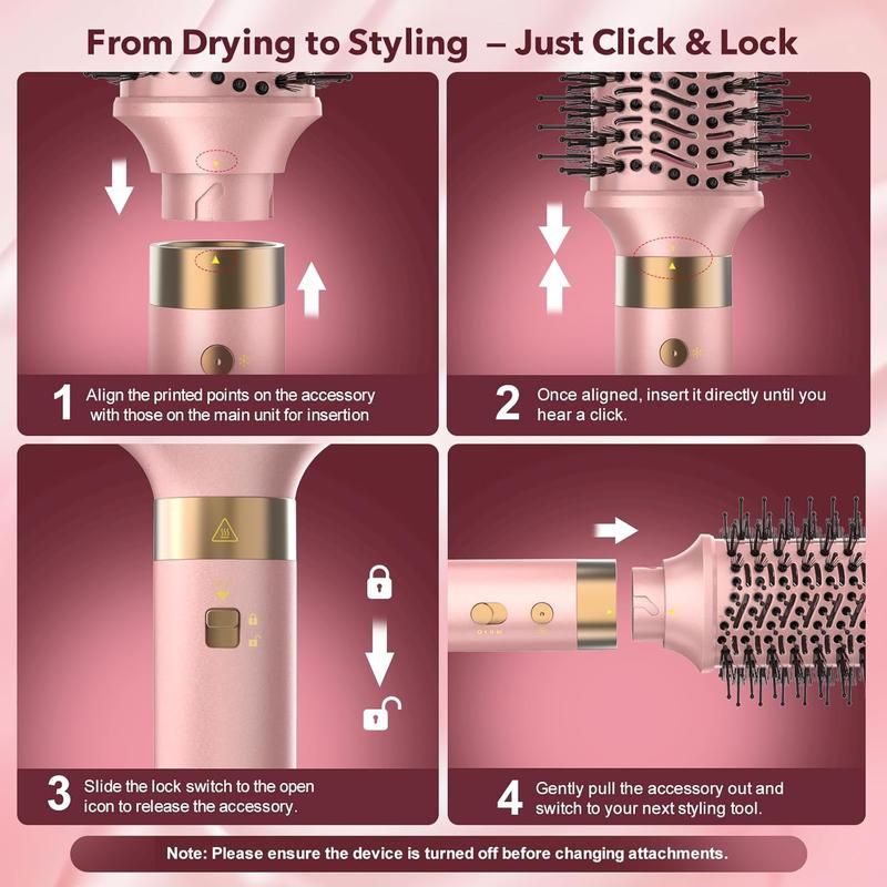 Mythsight StyleVibe 6-in-1 Hot Air Styler, High-Speed Air Auto Wrap Curler, Volumizing Styling Blower Brush, Hair Blow Dryer Brush with Travel Case, Smooth & Frizz-Free Blowout No Heat Damage, Perfect Present for Valentine Women Family Friend Gift