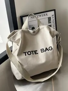 Large Capacity Women's Handbag Fashion Letter Commuter Trendy Fashionable Tote Bag Casual Simple Shoulder Crossbody Bag, Stylish Mommy Bag for Everyday Use