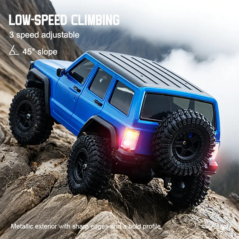JJRC 1/18 Scale High Torque 4WD Remote Control Crawler Truck - 20A ESC, Strong Suspension, Shock Absorption, Durable RC Vehicle for Boys, Ideal Christmas Battery-Powered Off-Road Rock Climbing Toy Gift
